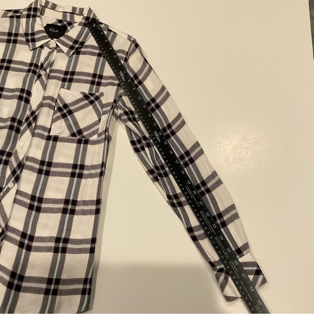 Rails Hunter Flannel Button Up Shirt XS White Marine Plaid Soft Heritage Classic - Picture 6 of 13